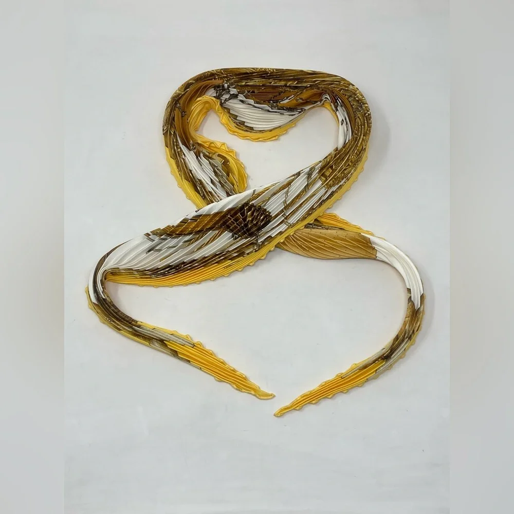 Hermes Plisse Silk Scarf Jardin Creole Carre 90 Pleaded Valerie Dawlat Dumoulin - Picture 8 of 16